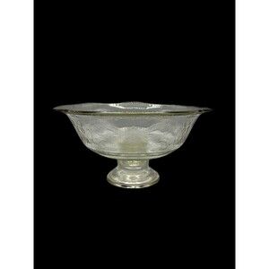 Vintage Indiana Glass Company " Recollection " 9 1/2" X 5" Clear Pedestal Bowl